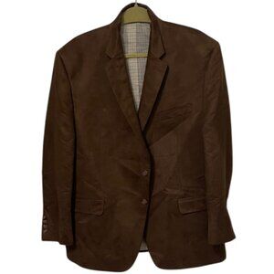 Lauren Ralph Lauren Brown Faux Suede Blazer Jacket Mens Size 46S Career Preppy